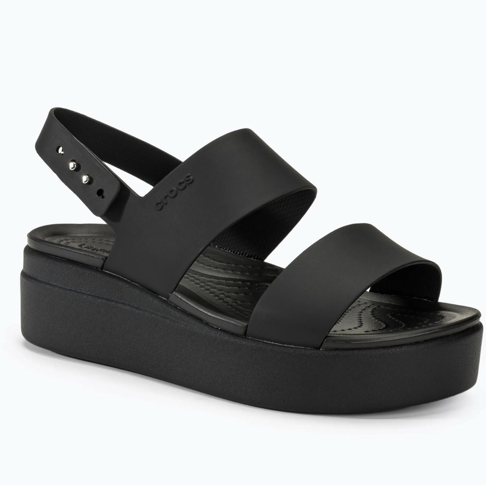 CROCS Black Platform Sandals Sleek Design